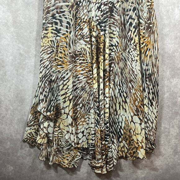 Chris McLaughlin Dress Womens 14 Brown Leopard Print Sleeveless Whimsigoth Fairy - Picture 2 of 10